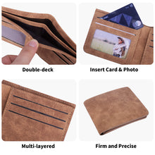 Load image into Gallery viewer, Two Sides Printing Leather Mens Thin Wallet for Dad for Him
