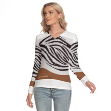 Load image into Gallery viewer, All-Over Print Women's V-Neck Long Sleeves T-Shirt
