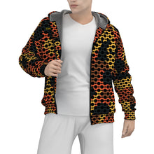 Load image into Gallery viewer, All-Over Print Men's Sherpa Fleece Zip Up Hoodie
