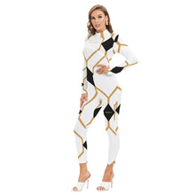 Load image into Gallery viewer, All-Over Print Women's Long-sleeved High-neck Jumpsuit With Zipper
