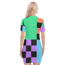 Load image into Gallery viewer, All-Over Print Women's Polo Collar Dress
