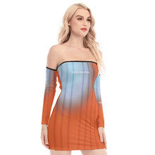 Load image into Gallery viewer, All-Over Print Women&#39;s Off-shoulder Back Lace-up Dress
