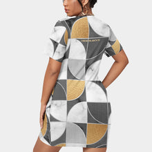 Load image into Gallery viewer, All-Over Print Women’s Stacked Hem Dress With Short Sleeve（Plus Size）
