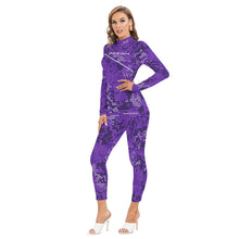 Load image into Gallery viewer, All-Over Print Women's Long-sleeved High-neck Jumpsuit With Zipper
