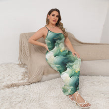 Load image into Gallery viewer, All-Over Print Women's Oblique-Shoulder Exposure Dress With Side Split (Plus Size)
