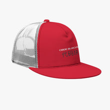 Load image into Gallery viewer, All-Over Print Black Buckle Flat-brimmed Mesh Cap With Box
