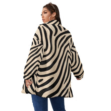 Load image into Gallery viewer, All-Over Print Unisex Borg Fleece Stand-up Collar Coat With Zipper Closure(Plus Size)
