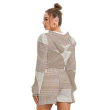 Load image into Gallery viewer, All-Over Print Women's Mirco Fleece Hoodie And Shorts Set
