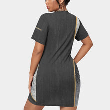 Load image into Gallery viewer, All-Over Print Women’s Stacked Hem Dress With Short Sleeve（Plus Size）
