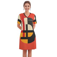 Load image into Gallery viewer, All-Over Print Women's V Neck Dress|180GMS Cotton
