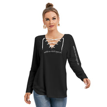 Load image into Gallery viewer, All-Over Print Women's Long Sleeve Neckline Tie Sweatshirt

