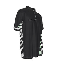 Load image into Gallery viewer, All-Over Print Men's Lapel Zip Short Sleeve POLO
