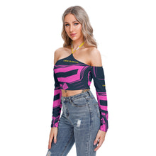 Load image into Gallery viewer, All-Over Print Women's Halter Lace-up Top

