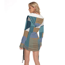 Load image into Gallery viewer, All-Over Print Women's One-shoulder Dress With Waist Shirring
