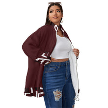 Load image into Gallery viewer, All-Over Print Unisex Borg Fleece Stand-up Collar Coat With Zipper Closure(Plus Size)
