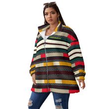 Load image into Gallery viewer, All-Over Print Unisex Borg Fleece Stand-up Collar Coat With Zipper Closure(Plus Size)
