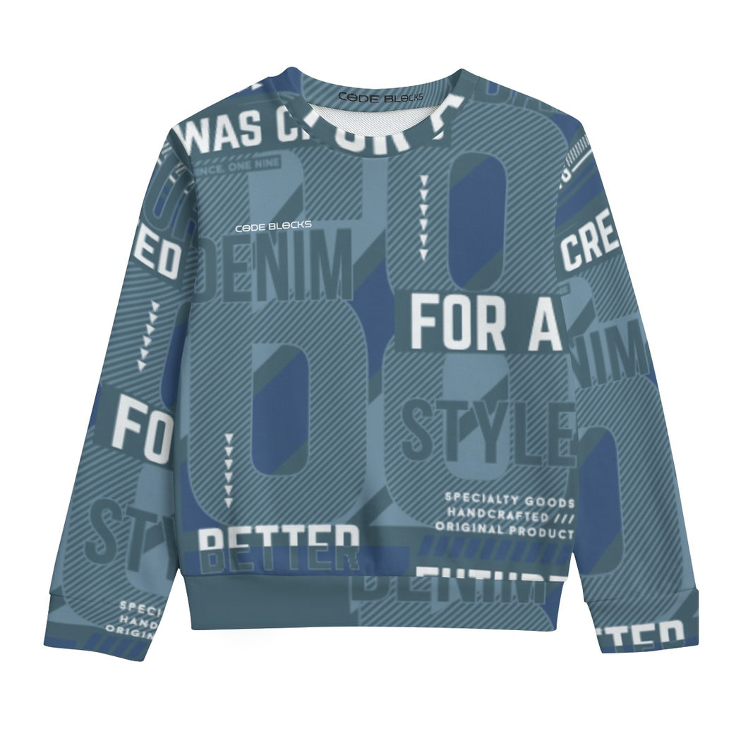 All-Over Print Kid's Round Neck Sweatshirt | 310GSM Cotton