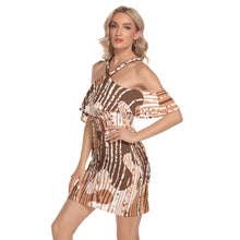 Load image into Gallery viewer, All-Over Print Women's Cold Shoulder Cami Dress With Ruffle
