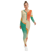 Load image into Gallery viewer, All-Over Print Women's Plunging Neck Jumpsuit
