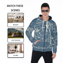 Load image into Gallery viewer, All-Over Print Zip Up Hoodie With Pocket
