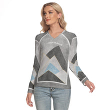 Load image into Gallery viewer, All-Over Print Women's V-Neck Long Sleeves T-Shirt
