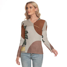 Load image into Gallery viewer, All-Over Print Women's V-Neck Long Sleeves T-Shirt
