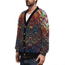 Load image into Gallery viewer, All-Over Print Unisex V-neck Knitted Fleece Cardigan With Button Closure
