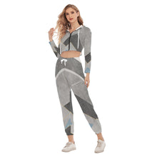 Load image into Gallery viewer, All-Over Print Women&#39;s Crop Hoodie Sports Set
