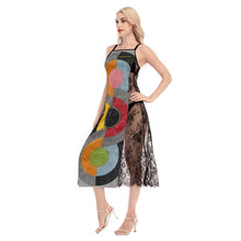 Load image into Gallery viewer, All-Over Print Women's Lace Cami Cross Back Dress
