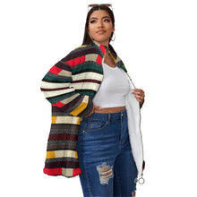Load image into Gallery viewer, All-Over Print Unisex Borg Fleece Stand-up Collar Coat With Zipper Closure(Plus Size)
