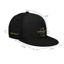 Load image into Gallery viewer, All-Over Print Black Buckle Flat-Brim Baseball Cap With Box
