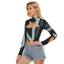 Load image into Gallery viewer, All-Over Print Women's Hollow Chest Keyhole Tight Crop Top
