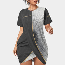 Load image into Gallery viewer, All-Over Print Women’s Stacked Hem Dress With Short Sleeve（Plus Size）
