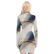 Load image into Gallery viewer, All-Over Print Women's Waist Hollow Hip Dress
