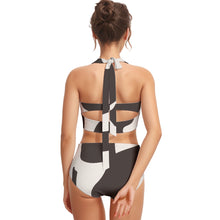 Load image into Gallery viewer, All-Over Print Women's Swimsuit Set With Halter
