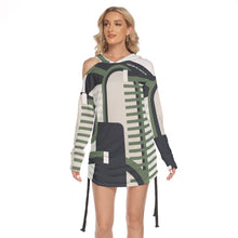 Load image into Gallery viewer, All-Over Print Women's One-shoulder Dress With Waist Shirring
