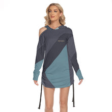 Load image into Gallery viewer, All-Over Print Women's One-shoulder Dress With Waist Shirring
