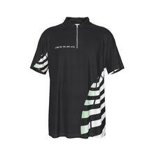Load image into Gallery viewer, All-Over Print Men's Lapel Zip Short Sleeve POLO
