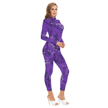 Load image into Gallery viewer, All-Over Print Women's Long-sleeved High-neck Jumpsuit With Zipper
