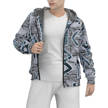 Load image into Gallery viewer, All-Over Print Men's Sherpa Fleece Zip Up Hoodie
