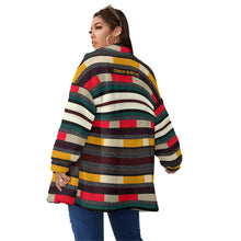 Load image into Gallery viewer, All-Over Print Unisex Borg Fleece Stand-up Collar Coat With Zipper Closure(Plus Size)
