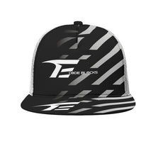 Load image into Gallery viewer, All-Over Print Black Buckle Flat-brimmed Mesh Cap With Box
