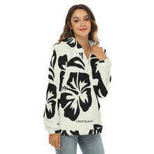 Load image into Gallery viewer, All-Over Print Women's Borg Fleece Hoodie With Half Zip
