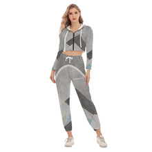 Load image into Gallery viewer, All-Over Print Women&#39;s Crop Hoodie Sports Set
