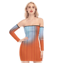 Load image into Gallery viewer, All-Over Print Women's Off-shoulder Back Lace-up Dress
