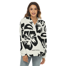 Load image into Gallery viewer, All-Over Print Women's Borg Fleece Hoodie With Half Zip
