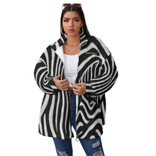 Load image into Gallery viewer, All-Over Print Unisex Borg Fleece Stand-up Collar Coat With Zipper Closure(Plus Size)

