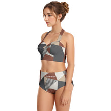 Load image into Gallery viewer, All-Over Print Women's Swimsuit Set With Halter
