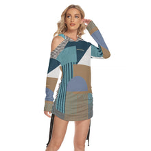 Load image into Gallery viewer, All-Over Print Women's One-shoulder Dress With Waist Shirring
