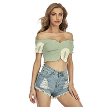 Load image into Gallery viewer, All-Over Print Women's One-shoulder Off-the-navel Short Sleeve T-shirt
